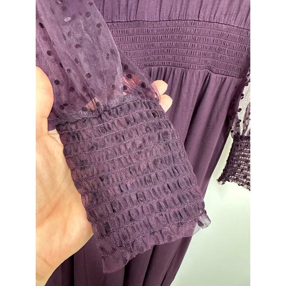Boden Plum Tulle Sleeve Midi Dress in Fig Size 14 NWT - Picture 10 of 16